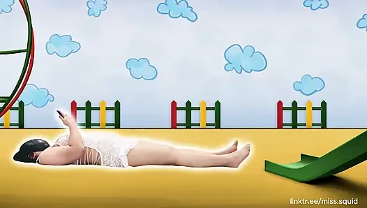 Miss Squid Exercises In White Lingerie