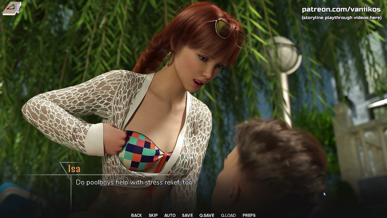 Beautiful Young Babe Gets Her Tight Pussy Fucked Doggy Style and Creampied by the Pool - Taboo University(steam Game) - Part 15