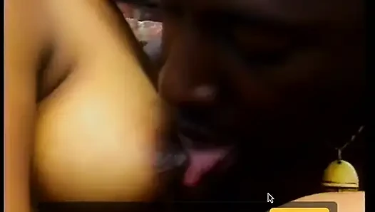 A little ebony pornstar takes off her skirt easily for outdoor sex