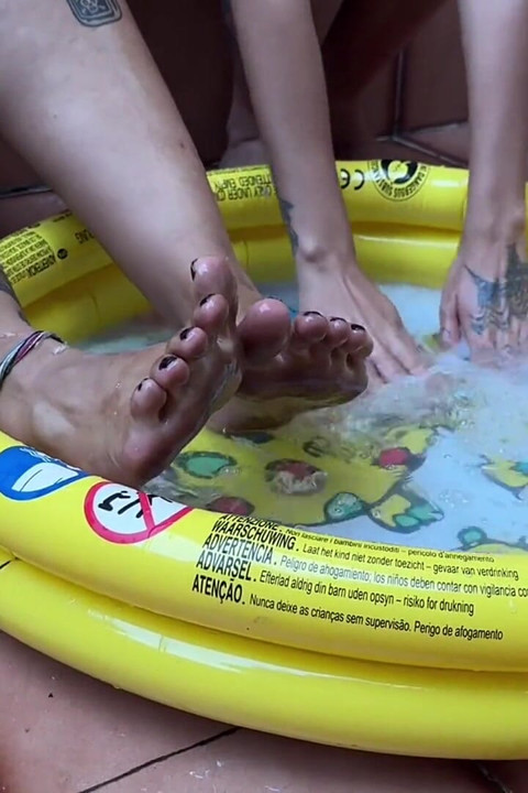 Rotten Venus and Lady MILF Show off Their Dirty Little Feet, Smoke a Cigarette, and Wash Their Feet