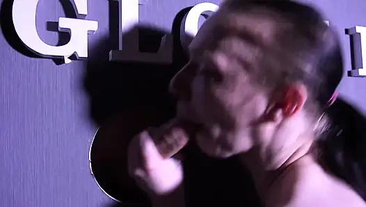 Gangbang Sex with German Cougar Slut with Tattoos and Small Tits Gets Her Mouth Stuffed at the Glory Hole
