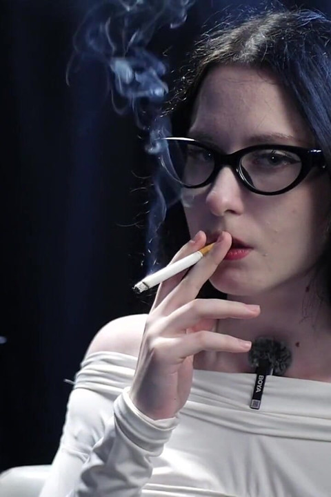 Smoking Seduction - Intriguing Lady in White. 2 Reds in a Row