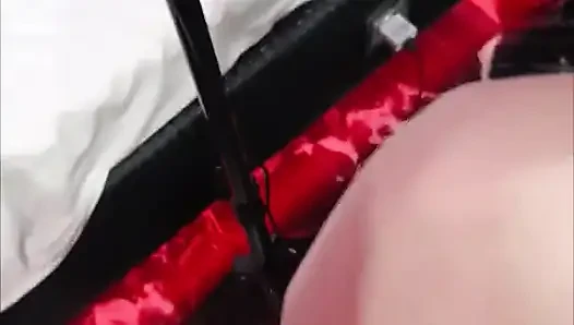 BDSM Hotel, Fuck Machine, Bondage, Sperm on Face