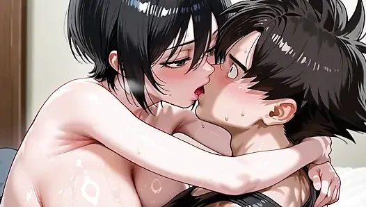 Goku (DB) x Mikasa (AOT)