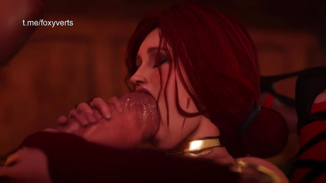Triss x Yennefer, Yennefer fode triss autosucking - pernas atrás da cabeça anal missionário, auto acariciando, auto chupando, auto facial
