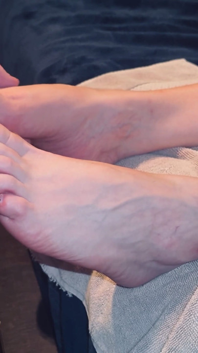 My Feet Get Covered in His Cum