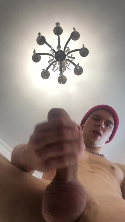 Jerking off my cock from a low angle
