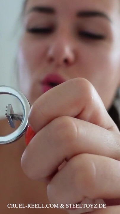 Captivating moment from "Screwable Nipple Clamps by Cruel Reell and Steeltoyz"