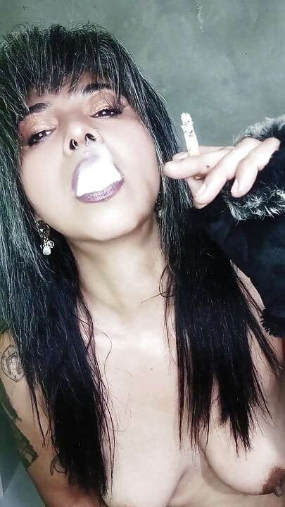 Sensual Black Suit Smoke Tease - Topless Seduction
