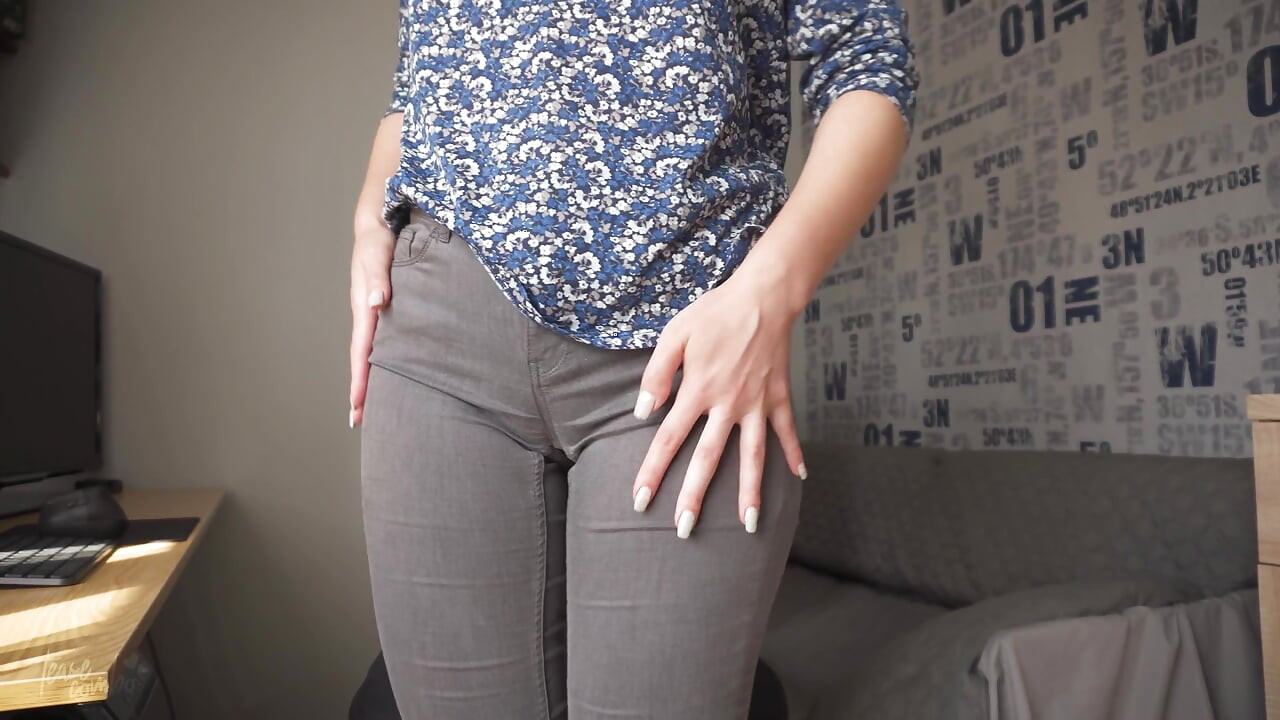 Naughty Colleague Seduces You with Camel Toe in Tight Jeans