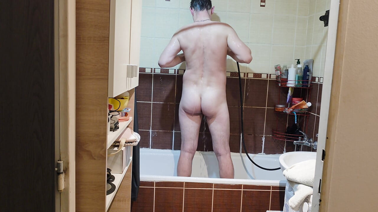 Cute Guy Takes a Quick Shower to Start His Day Fresh