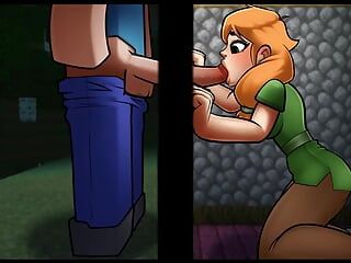 HornyCraft Пародия хентай игра HornyCraft в хентай эпизод 36 девушка-кримпер испытывает огромный трясуающий оргазм, как я наполняю ее кримпаем