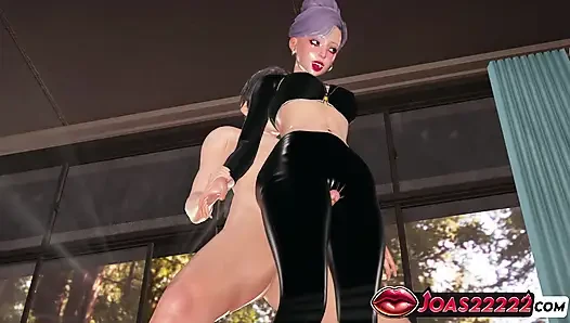 Sexy Korean Isa Leather 3D Hentai: Thighjob Fetish, Reverse Lifting Tight Pussy Fuck, Tied Up Creampie