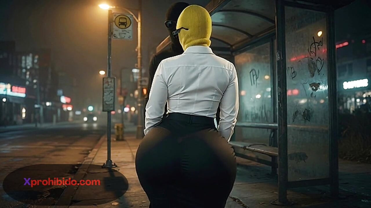Big Ass Woman Twerking at the Bus Stop