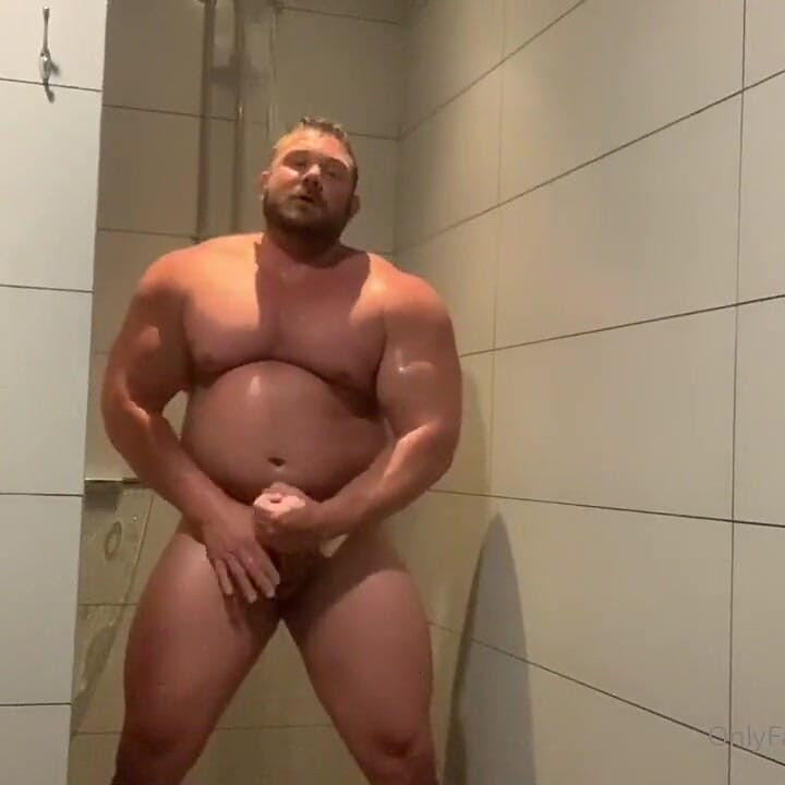 Jack Stacked Solo Masturbation in the Gym Shower