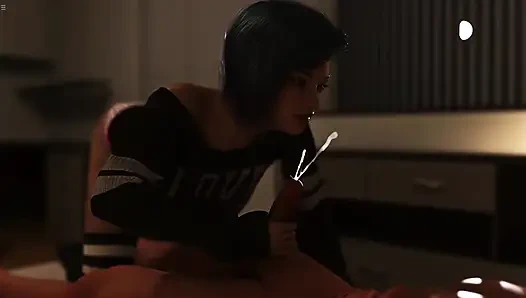 18 Plus Petite Stepsister Giving Me Handjob On My Bed