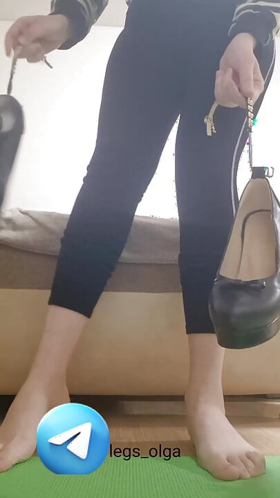 The girl makes you lick your feet and shoes. Sweet femdom