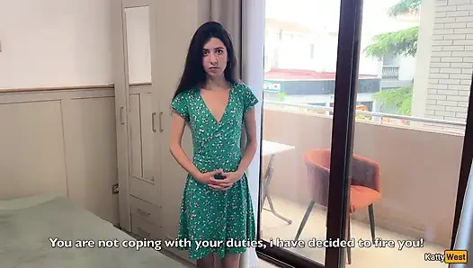 I Fire Babysitter but She Asks Me to Punish Her and I Fuck Her on the Balcony