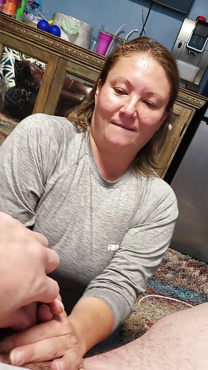 Dirty talking milf while sucking cock talks about why she likes sucking dick and how she wants guys lined up to for a blowjob