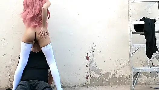 Squirting on My Boyfriend's Face in a Public Alley