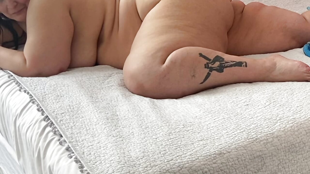 BBW Milf ready to sit on Hard Black Dildo Cock.