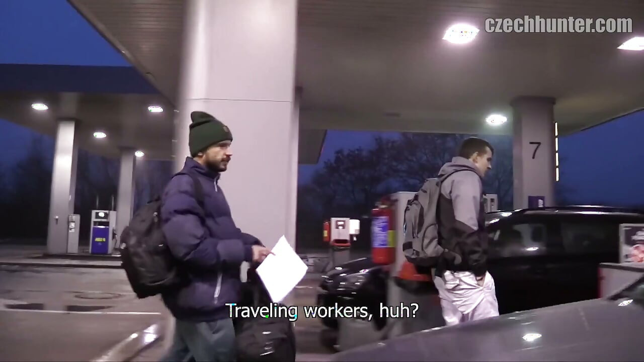 Czech Hunter - Gas Station Hitch-hiker Gets Convincing Offer From Czech Hunter Before Hardcore Scene