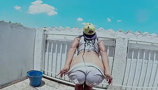 I Fuck My Ass Outdoors After Playing in the Mud and Wearing My New Sneakers