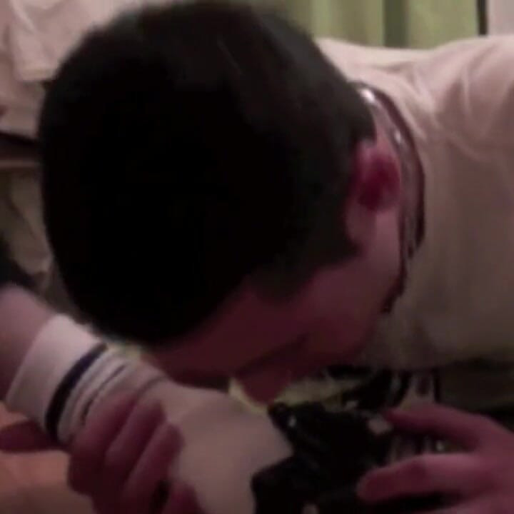 Sexy twink fucked in sneakers domination