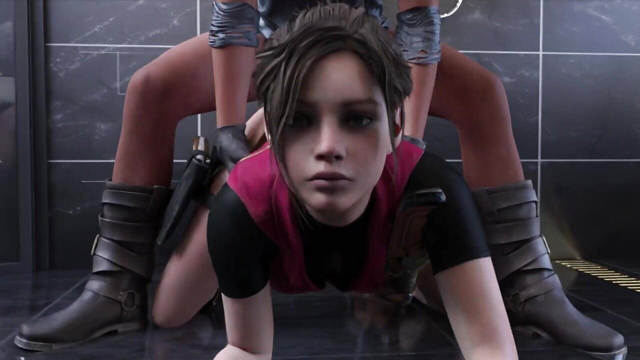 Claire Redfield mag es, mit zwei schwänze zu ficken - animierter porno