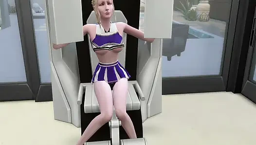 Gadis kampus bergabung dengan tim dan disetubuhi oleh pelatih di gym. The Sims