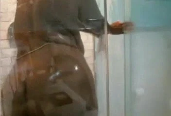 BBW sexy black ass lady with monster tits showers