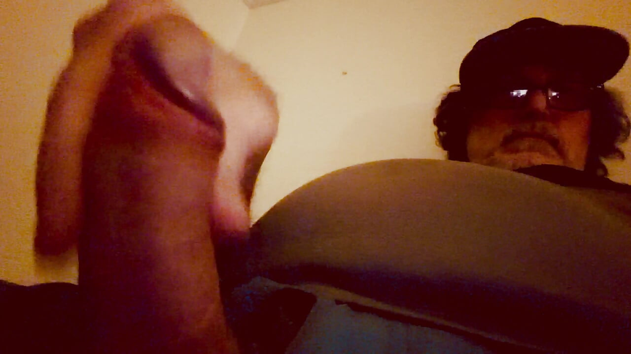 Father secretly masturbating in the dark.