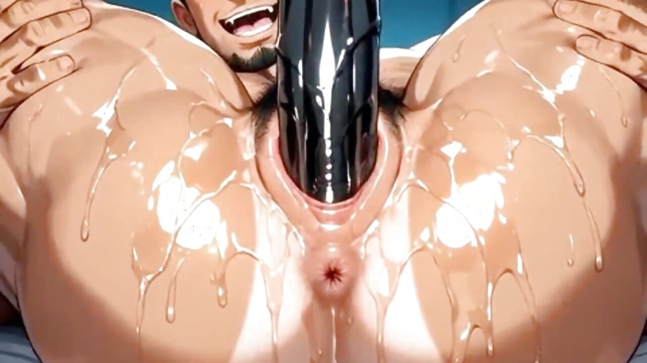 Inserting a Super Thick Dildo Into Ftm Pussyes Anime Hentai Yaoi Animation.