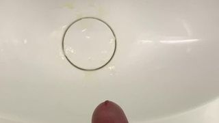 Young man cum in bathroom huge cumshot