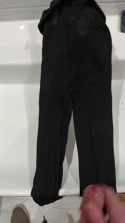 Cum on black tights wifes