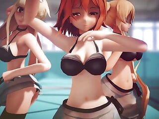 MMD R-18, anime, filles qui dansent, clip sexy 261