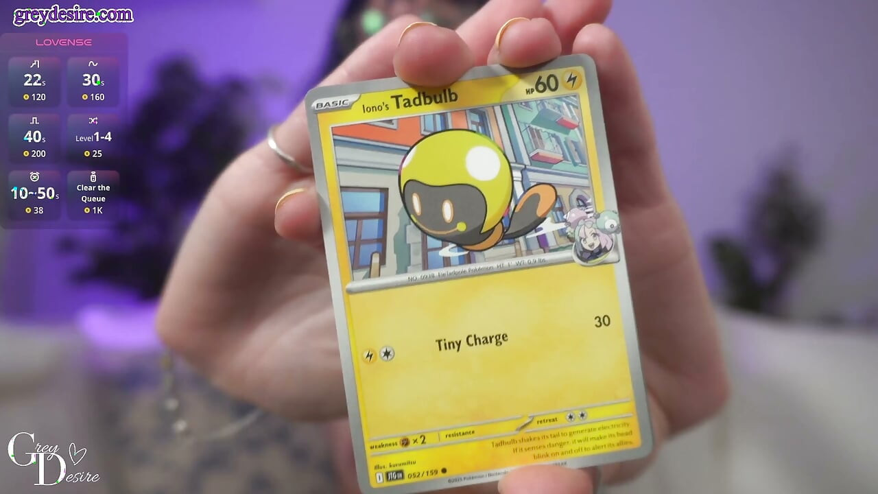 Amateur MILF Topless Pokemon Card Opening - Grey Desire