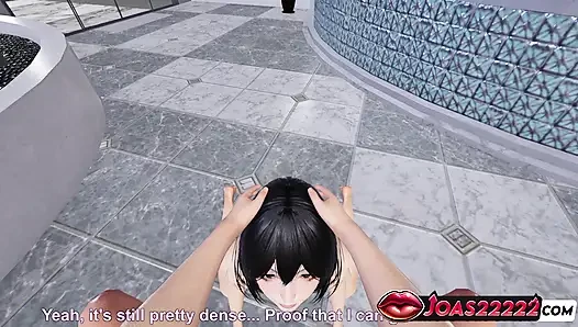 Big Tits Anime Girl Kariya Mikan Handjob and Frenulum Licking Service Leading to Deepthroat Cum Swallow