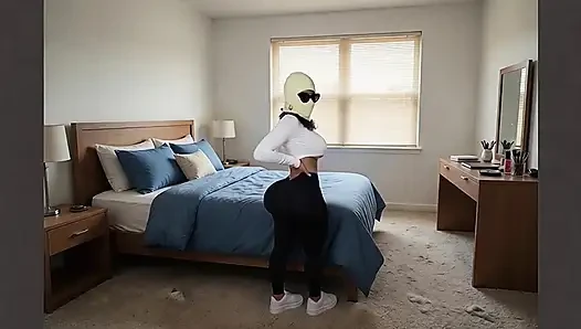 Stepdad Secretly Watching His Petite Big Ass Stepdaughter in Bedroom