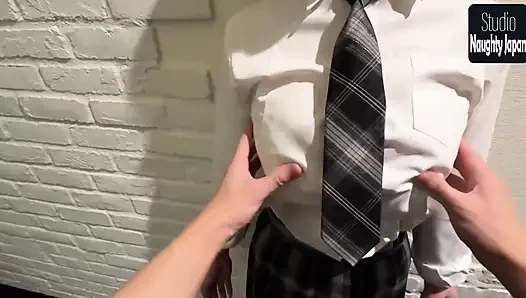 Unexpected Titsjob and Bold Finish with Busty Uniform Girlfriend, Wild Chemistry Caught on Camera 1st