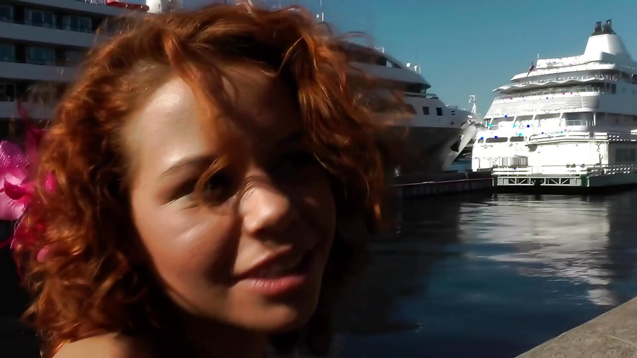 Asian Maid Costume Wild Hard Fuck and Busty Redhead Sucking