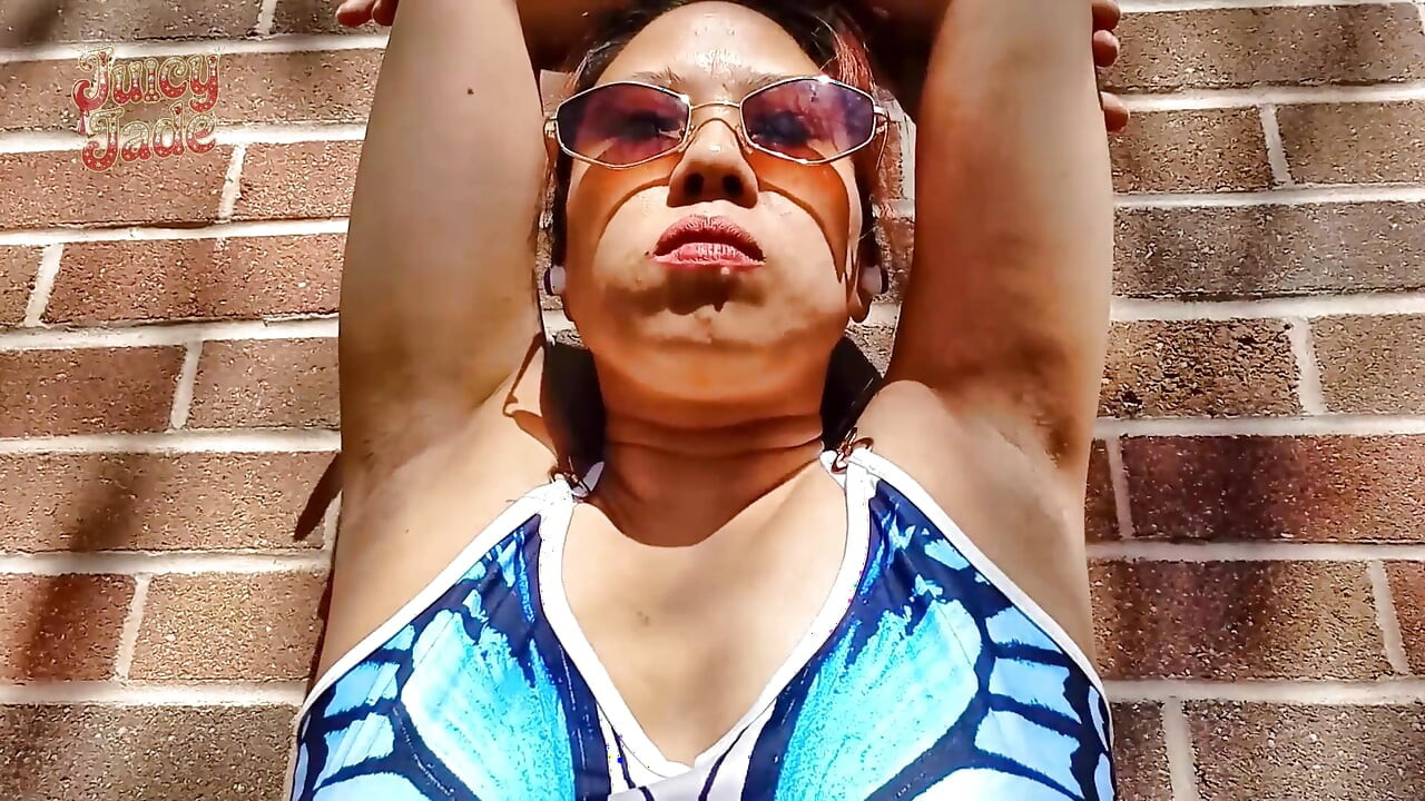 Showing off My Sweaty Pits Out on a Hot Summer Day. No Talking Just Showing off Armpits