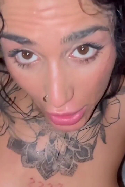 Pregnant Tattooed MILF Drains Stranger in Steamy Sauna One Night Stand