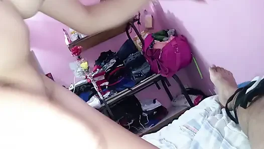 Hot wife brings her husband's best friend into her room and leaves his pussy full of cum