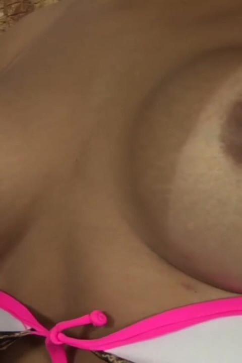 Busty transgender jerks off a cock