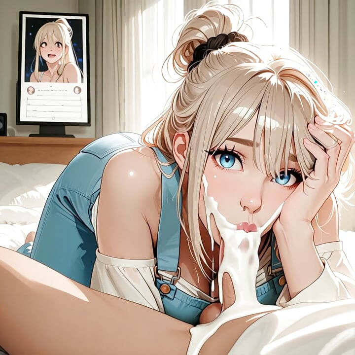 她最爱的消遣就是吸她继兄的小鸡巴（AI生成）。