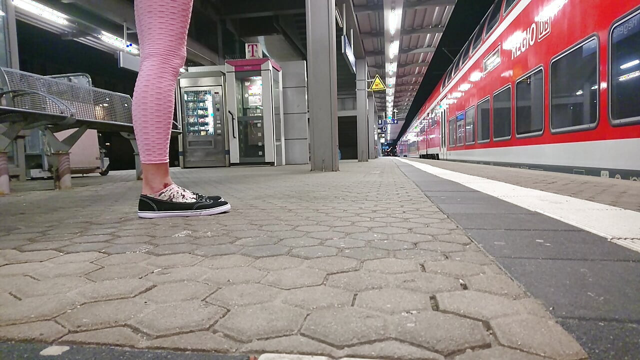 My feet at the train station