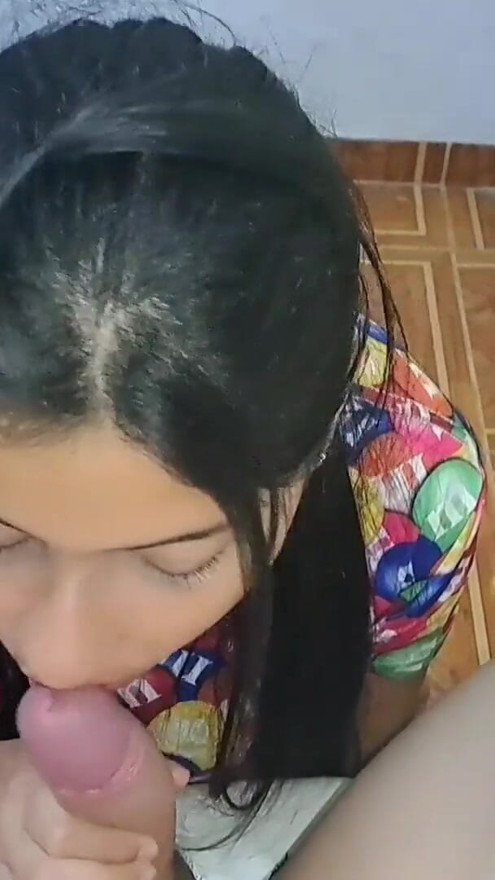 18 YEARS OLD SCHOOLGIRL GIVES HER TEACHER A GREAT BLOWJOB | Clip 1
