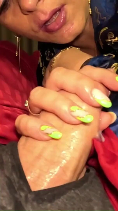 Slutty Geisha Fantasy. Satin Robe Tease, Dirty Oral Energy and Messy Satin Finish | Clip 3