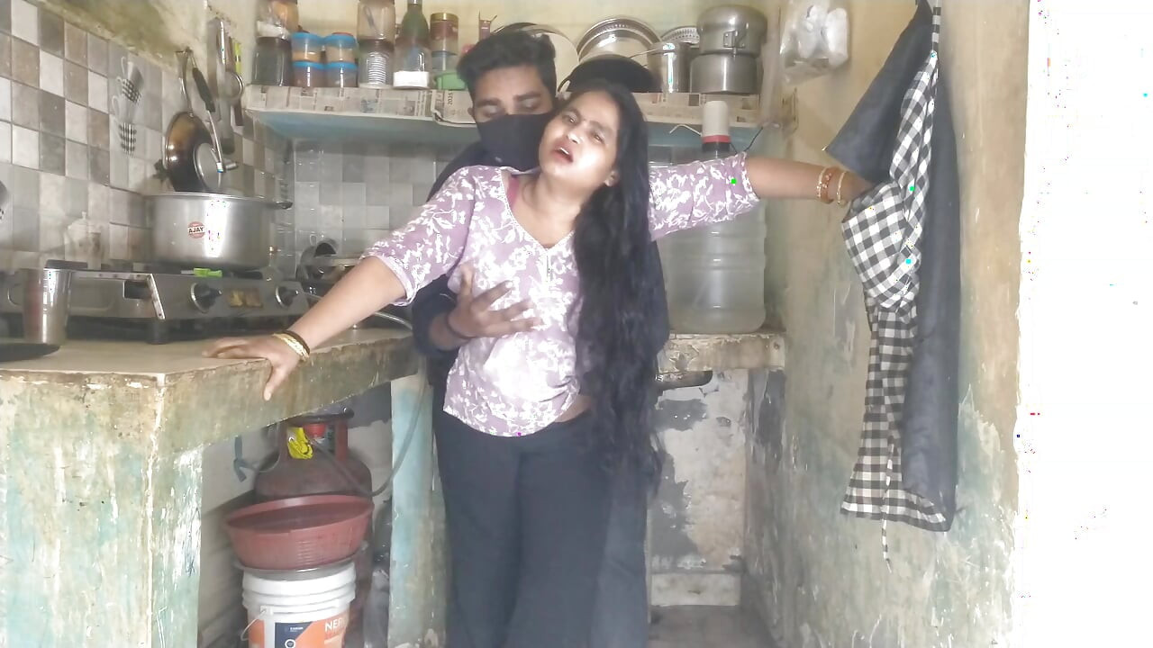 Horny Step Sister Caught in Kitchen - Step Bro Fucks Her Hard While Coo